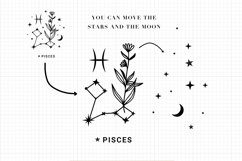 Zodiac sign svg bundle, Constellation with flowers svg Product Image 4