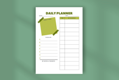 Printable Daily Planner Template, Aesthetic Green Grid Product Image 5