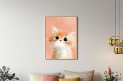 Pastel Cat Illustration | Nursery Wall Art Product Image 3