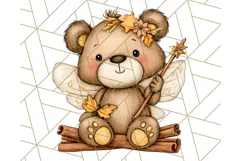 Fall Fairy Animal Clipart PNG, Woodland Creatures With Wings Product Image 4