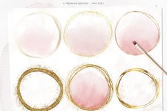 Gold Circles Clipart, Gold and Blush, Hand-Drawn Foil Circle Product Image 8