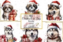 Christmas Dogs Clipart bundle, Dog breeds in Christmas Product Image 5