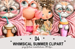 Whimsical Summer Clipart Watercolor png Product Image 1