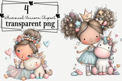 Whimsical Unicorn Clipart Watercolor PNG Product Image 1