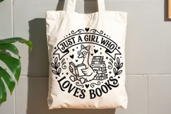 Just A Girl Who Loves Books Svg, Book Lover Svg, goose Svg. Product Image 9
