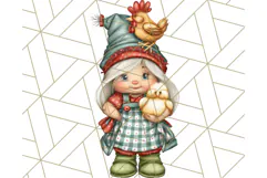Farmer Gnome Clipart, Cute Farm Gnomes PNG Illustrations Product Image 4