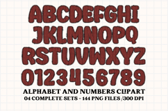 Knitted Alphabet png clipart, knitted texture doodle letters Product Image 2