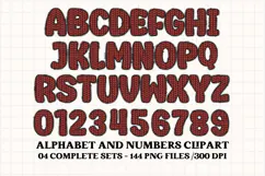 Knitted Alphabet png clipart, knitted texture doodle letters Product Image 2
