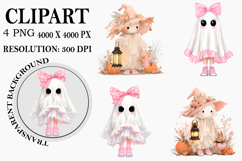 Halloween Ghosts Clipart Watercolor PNG Product Image 1