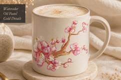 Hand Painted Sakura PNG Elements - Watercolor &amp; Oil Pastel Product Image 8
