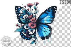 Floral Butterfly Sublimation - Clipart PNG Design Product Image 1