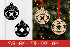 Christmas Ball laser svg dxf png| Christmas ornament Product Image 2