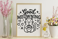 Good Meowning Svg, Funny Cat Pun Svg, Cat Lover Svg. Product Image 9