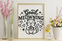 Good Meowning Svg, Funny Cat Pun Svg, Cat Lover Svg. Product Image 9