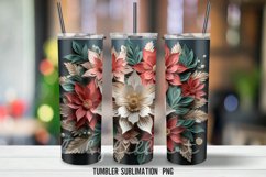 Christmas Flowers Tumbler Wrap Sublimation Designs Product Image 4