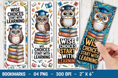 Owl Back to School Animal Bookmark Sublimation PNG Product Image 1
