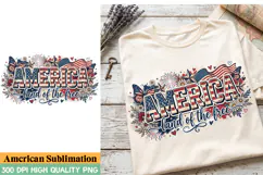 America Land of the Free Sublimation Design,4th of july png Product Image 2