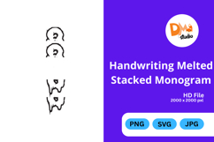 Handwriting Melted Stacked Monogram Product Image 1