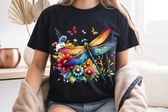 Dragonfly PNG - Floral Butterfly Sublimation Design Product Image 8