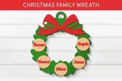 Family Christmas Ornament SVG, Christmas Wreath SVG Product Image 1