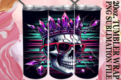 Heartfelt Sublimation 20oz tumbler wrap, Skull Product Image 1