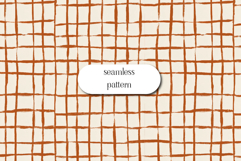 Rust Hand Drawn Grid Minimal Seamless Pattern Product Image 1