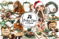 Christmas Coffee &amp; Planner Clipart Product Image 1
