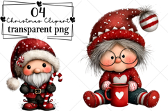 Cute Santa Claus Christmas Clipart Watercolor PNG Product Image 1