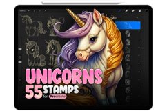 55 Procreate Unicorns Stamp Brushes Product Image 1