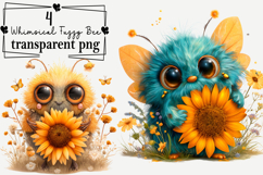 Whimsical Fuzzy Bee PNG Clipart Watercolor PNG Product Image 1
