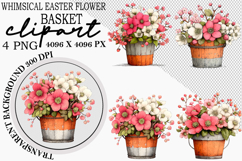 Whimsical Easter Flower Basket Clipart Product Image 1