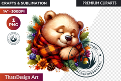 Cute Autumn thanksgiving Baby animal and Pumpkin PNG clipart Product Image 1