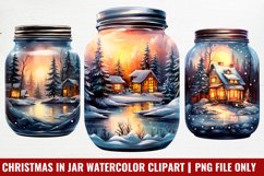 Christmas in Jar Watercolor Clipart Product Image 1