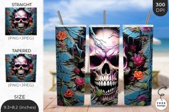 3D Scary Skull Tumbler Wrap | 3D Sublimation Wrap Design Product Image 1