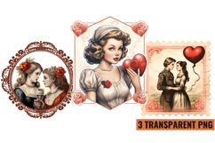 Valentines Romantic Retro Style Stamp Clipart Product Image 1