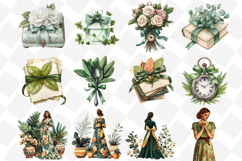 Vintage Botanical Spring Clipart - Set of 49 Png Bundle Product Image 3