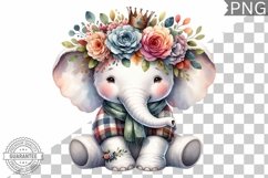 Floral Crown Elephant Sublimation - Clipart Bundle Product Image 9