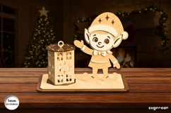 Christmas Elf Candle Holder Laser Cut | Glowforge | SVG Product Image 1