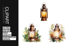 Rustic Lantern Art Clipart PNG Product Image 1