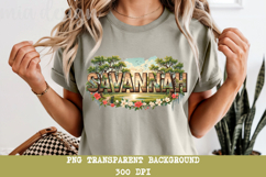 Savannah Georgia PNG, Vintage Southern Oak Tree Sublimation Product Image 1