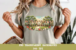 Savannah Georgia PNG, Vintage Southern Oak Tree Sublimation Product Image 1