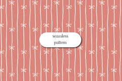Cute Hand-Drawn Bow Stripe Seamless Pattern Design Product Image 1