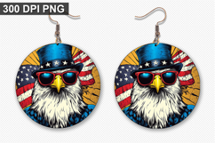 Eagle Earring Sublimation PNG - 4th of July Earring Design Product Image 1
