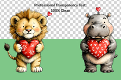 25 Whimsical Valentine Animals Clipart Bundle Product Image 10