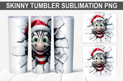 Christmas Zebra Tumbler Wrap PNG - Festive Zebra Design Product Image 1