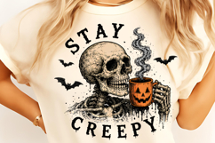 Stay Creepy PNG, Retro Dripping Heart Halloween PNG, Spooky Product Image 14