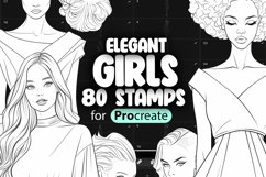 80 Procreate Elegant Girls Stamp Brushes Product Image 1