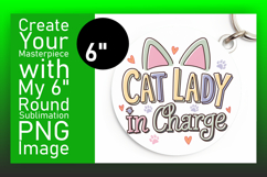 Artful Keychain Circle Design Template , Cat Quote Product Image 1