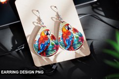 Stained Glass Macaw flowers Earring Design Product Image 1
