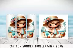 Summer cartoon Tumbler Wrap|PNG, 20 oz. Product Image 5